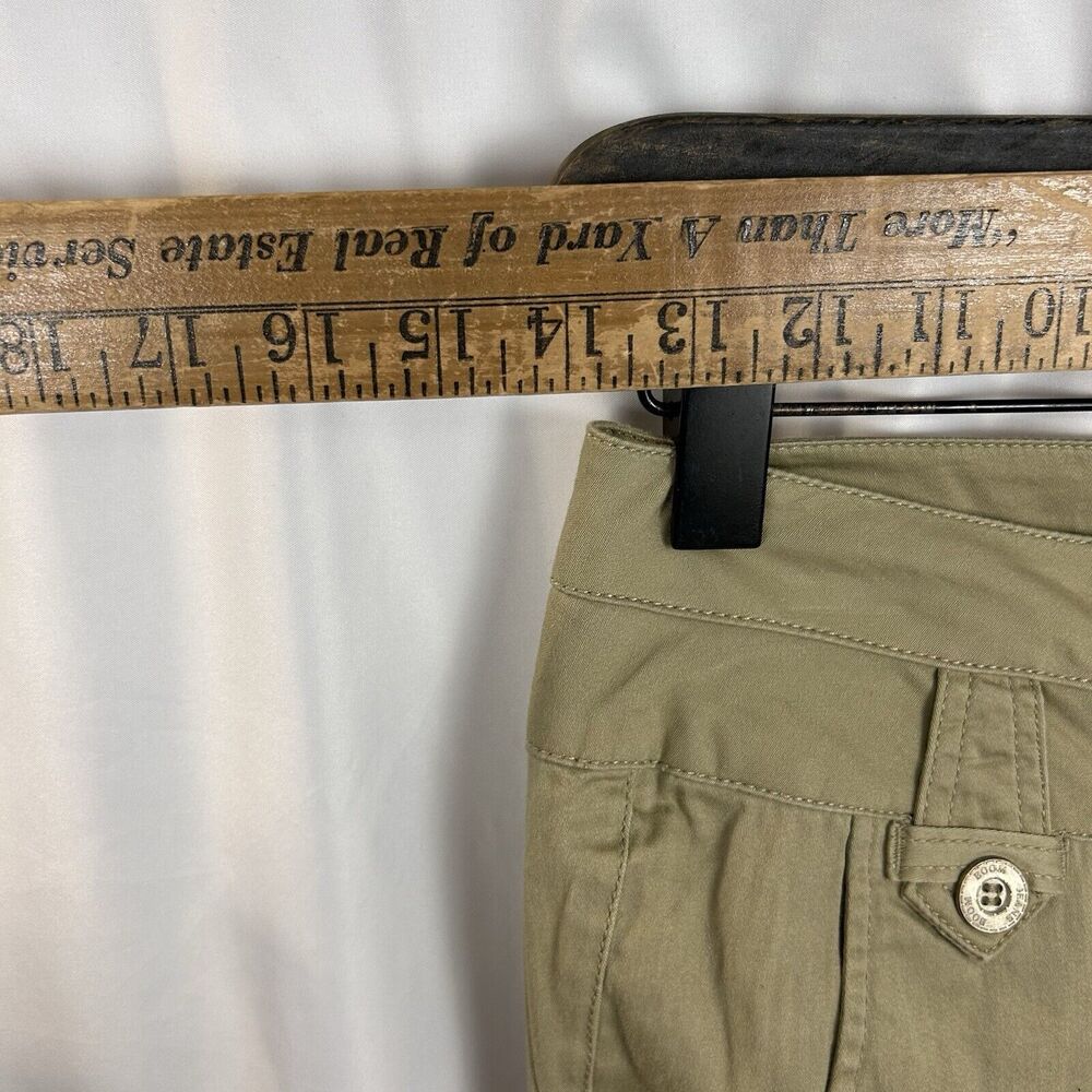 Boom Boom Jeans Womens 3 Khaki Pants Flair Leg Lightweight button Greenish Beige - Picture 5 of 10